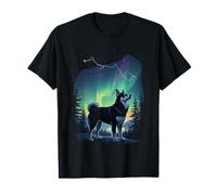 Alaskan Klee Kai Under Northern Lights T-Shirt