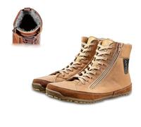 Alaskan Magic Shoes, Magic Shoes Alaskan, Winter boots, Non-Slip & Water-Resistant Winter Barefoot Shoes Mens, Leather Fleece-Lined Snow Boots,Winter Dress Shoes, Minimal boots (Earthy Yellow, 41)
