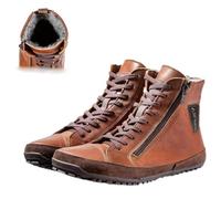 Alaskan Magic Shoes, Magic Shoes Alaskan, Winter boots, Non-Slip & Water-Resistant Winter Barefoot Shoes Mens, Leather Fleece-Lined Snow Boots,Winter Dress Shoes, Minimal boots (Brown, 37)