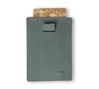 Alaskan MAKER - Compact full-grain leather wallet - Magic storage for cards and banknotes - RFID anti-hack protection - Up to 16 cards - Pull-Out system., Sage Green, H10,5cm x L7,5cm, Handy small