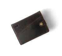 Alaskan MAKER - Compact XL Wallet - Full Grain Leather & Cotton - 10 Cards, Banknotes & Coins - RFID Anti-Piracy Protection - Magnetic Compartment - Pull-Out System, Leather, L8.5cm x H12cm, Modern