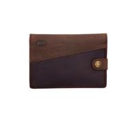 Alaskan MAKER - Compact XL Wallet - Full Grain Leather & Cotton - 10 Cards, Banknotes & Coins - RFID Anti-Piracy Protection - Magnetic Compartment - Pull-Out System, Wood, L8.5cm x H12cm, Modern