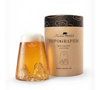 Alaskan MAKER Long Glass 450 ml - Premium Crystalline Glass Hand-blown with Embossed Mountains | Cocktail, Beer or Soft TOPOGRAPHIC (Grand Canyon)