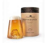 Alaskan MAKER Long Drink Glass 450 ml - Crystal Glass of Highest Quality, Mouth-Blown with Mountain Relief | Cocktail, Beer or Non-Alcoholic Drink TOPOGRAPHIC (Kilimanjaro)