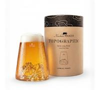 Alaskan MAKER Long glass 450 ml - High quality Borosilicate hand-blown with mountains in relief | Cocktail, beer or soft TOPOGRAPHIC (La Meije)