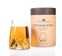Alaskan MAKER Long glass 450 ml - High quality Borosilicate hand-blown with raised mountains | Cocktail, beer or soft TOPOGRAPHIC (Zugspitze)