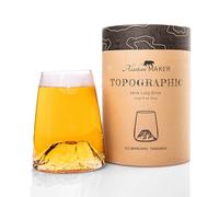 Alaskan MAKER Long Glass 450ml - Premium Crystalline Glass Hand Blown with Embossed Mountains | Cocktail, Beer or Soft TOPOGRAPHIC (Kilimanjaro)
