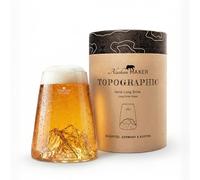 Alaskan MAKER Long glass 450 ml - High quality Borosilicate hand-blown with raised mountains | Cocktail, beer or soft TOPOGRAPHIC (Zugspitze)