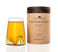 Alaskan MAKER Long Glass 450 ml - Premium Crystalline Glass Hand-blown with Embossed Mountains | Cocktail, Beer or Soft TOPOGRAPHIC (Grand Canyon)