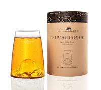 Alaskan MAKER Long Glass 450ml - Premium Crystalline Glass Hand Blown with Embossed Mountains | Cocktail, Beer or Soft TOPOGRAPHIC (Pic du Midi)