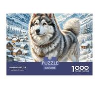 Alaskan Malamute 1000 Piece Jigsaw Puzzles Family Game Challenge High Difficulty Couple Art for Adults And Kids Age 14 Years Up 52x38cm/1000pcs
