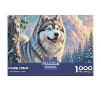 Alaskan Malamute 1000 Piece Puzzle Educational Games Pet Dog Challenging Puzzles Fun Present & Activity for Home38x26cm/1000pcs