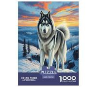 Alaskan Malamute 1000-Piece Puzzle for Adults Challenging Puzzle Games Fun, Challenging & Brainteasing Games Gifts for Men And Women Home Decoration Puzzle 70x50cm/1000pcs