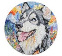 Alaskan Malamute 1000 Piece Science Fiction Cute Pet Jigsaw Puzzle For Adults Challenging Game Stress Relief Puzzle Cultivate The Spirit of Teamwork for Family Decorations 1000pcs (67.5x67.5cm)