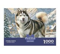 Alaskan Malamute 1000 Pieces Jigsaw Puzzles Engaging Home Decoration Jigsaw Puzzles Home Decoration for Adults & Families 70x50cm/1000pcs