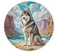 Alaskan Malamute A Thoughtful 1000pc Round Puzzle with Pet Dog, Ideal for Relaxation Corners, Great for Artistic Souls 1000pcs (67.5x67.5cm)