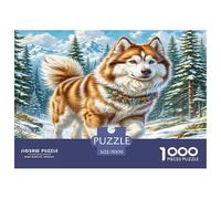 Alaskan Malamute Adult Jigsaw for Wall Decor: Husky in Snowy Landscape Educational Game Decompression 1000Pc 70x50cm/1000pcs