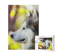 Alaskan Malamute Bokeh Pets Dogs Cute,300 Pieces Wooden Jigsaw Family Game Jigsaw Puzzles for Adults Teens