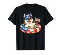 Alaskan Malamute Dog 2026 July 4th Patriotic American Flag T-Shirt