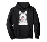 Alaskan Malamute Dog Blowing Bubblegum Sketch Pullover Hoodie