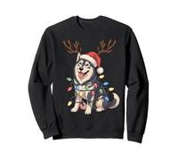 Alaskan Malamute Dog Christmas Lights Santa Xmas Dogs Sweatshirt