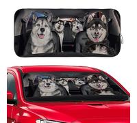 Alaskan Malamute Dog Windshield Sunshade for Car SUV Truck Foldable Uv Ray Reflector Front Window Sun Shade Visor Shield Cover -59" X 31"