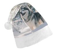 Alaskan Malamute Dog Winter Sun Classic Christmas Hats Adult Santa Hat Xmas Decorations Costume