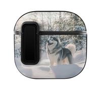 Alaskan Malamute Dog Winter Sun Slim Compatible with Airpods 4 Case Protective Hard Cover Skin