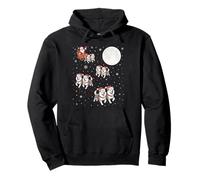 Alaskan Malamute Dog Xmas Pajama Matching Santa Claus Riding Pullover Hoodie