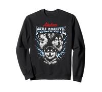 Alaskan Malamute Heavy Metal Dog Bootleg Style Design Sweatshirt