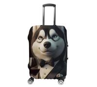Alaskan Malamute in Tuxedo Poster_ Pet_ Alaskan Malamute in Suit Print_ Alaskan Malamute Portrait_ Dog Living Room Poster_ Funny Husky Print-1_3Luggage Case CoverM(22-24inch)