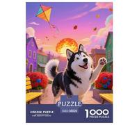 Alaskan Malamute Jigsaw Creative Suitable for Adults And Kids 1000 Piece Cute Pet Fun Challenging Unique Home Decor 38x26cm