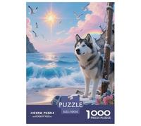 Alaskan Malamute Jigsaw Creative Suitable for Adults And Kids 1000 Pieces Cute Pet Fun Challenging Unique Home Decor 70x50cm
