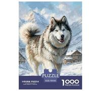 Alaskan Malamute Jigsaw Creative Suitable for Adults And Kids 1000 Pieces Fun Challenging Unique Home Decor 70x50cm/