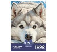 Alaskan Malamute Jigsaw Puzzles for Adults Gifts 1000 Piece Challenging Games Home Decoration Cute Animal Jigsaw Puzzle for Adults And Kids Age 12 And Up 70x50cm/1000pcs