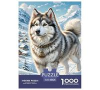 Alaskan Malamute Jigsaw Puzzles for Adults Gifts 1000 Piece Educational Games Home Decors Cute Animal Jigsaw Puzzle for Adults And Kids Age 12 And Up 38x26cm/1000pcs