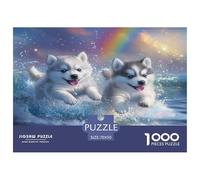 Alaskan Malamute Jigsaw Puzzles Puzzle for Adults Kids. 1000 Pieces Whimsical Challenge Toy Educational Game Home Decoration for Educational Games Gifts 70x50cm/1000pcs