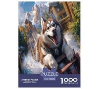 Alaskan Malamute Jigsaw Puzzles Puzzle for Adults Kids. 1000 Pieces Whimsical Challenge Toy Educational Games Home Decoration for Educational Games Gifts 38x26cm/1000pcs