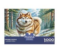 Alaskan Malamute Jigsaw Puzzles Puzzles for Adults Kids. 1000 Pieces Great Gifts Challenge Toy Educational Game Home Decoration for Adults& Kids Age 14 Years Up 38x26cm/1000pcs