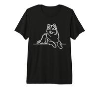 Alaskan Malamute Line Art Dog Lover Simple Drawing Premium T-Shirt