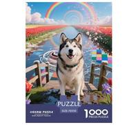 Alaskan Malamute Puzzles Creative Suitable for Adults And Kids 1000 Piece Cute Pet Fun Challenging Unique Home Decor 70x50cm