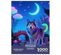 Alaskan Malamute Puzzles Creative Suitable for Adults And Kids 1000 Piece Cute Pet Fun Challenging Unique Home Decor 70x50cm