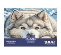 Alaskan Malamute Recycled Board Puzzle: Husky’s Face Close-up for Adults And Kids Age 12 Years Great Gift 52x38cm/1000pcs