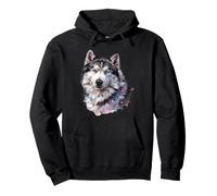 Alaskan Malamute Watercolor Pullover Hoodie