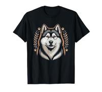 Alaskan Malamute Wolf Face Retro Art Dog Mom Lover T-Shirt