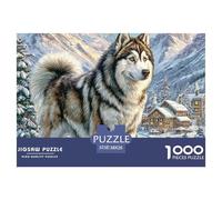 Alaskan Malamutejigsaw Puzzle Adult 1000 Piece Challenge, Challenging Puzzle Games, Creative Christmas Toy Gifts for Boys/Girls, Adults And Kids Age 12+ 38x26cm/1000pcs
