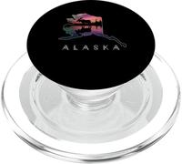 Alaskan Moose Aurora Borealis Alaska State & Landscape PopSockets PopGrip for MagSafe