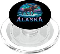 Alaskan Moose Northern Lights Aurora Alaska Trip Vacation PopSockets PopGrip for MagSafe