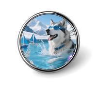 Alaskan Pool Majesty Button Pins Round Badges Lapel Pins | 1 Inch Exquisite Metal Pin Badge, Smooth Alloy Circular Clothing Brooch Pin for Daily Clothing Decoration Gift