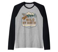 Alaskan Wilderness Pride Last Frontier Moose Bear Paw Raglan Baseball Tee